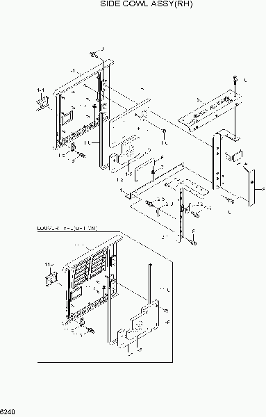 6240  SIDE COWL ASSY(RH)   Hyundai R200W-7A