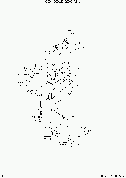 6110  CONSOLE BOX(RH)   Hyundai R200W-7