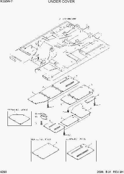 6260  UNDER COVER   Hyundai R200W-7