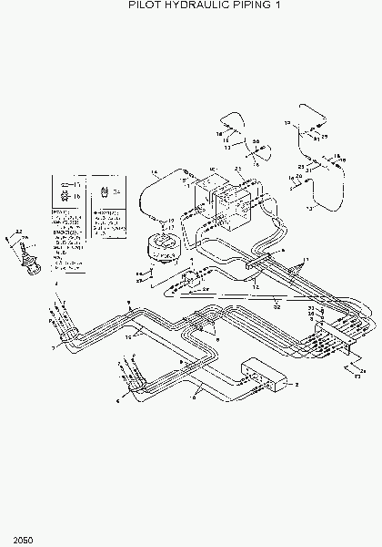 2050  PILOT HYDRAULIC PIPING 1   Hyundai R210ECONO
