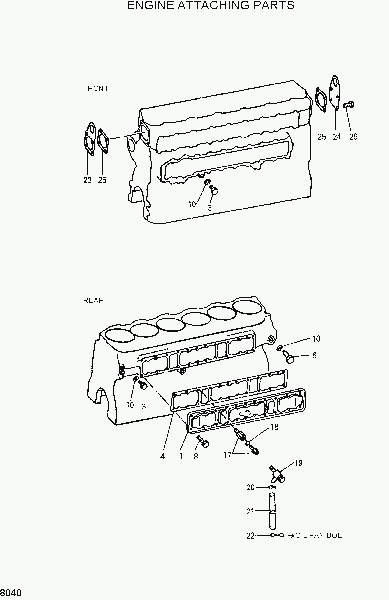 8040  ENGINE ATTACHING PARTS   Hyundai R210LC-3H