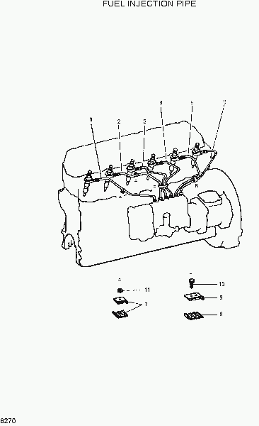 8270  FUEL INJECTION PIPE   Hyundai R210LC-3H