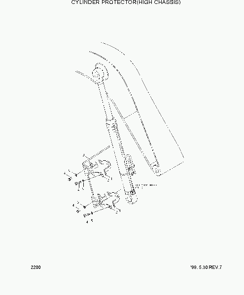 2200  CYLINDER PROTECTOR(HIGH CHASSIS)   Hyundai R210LC-3