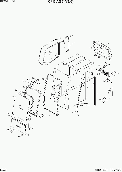 6040  CAB ASSY(3/6)   Hyundai R210LC-7A