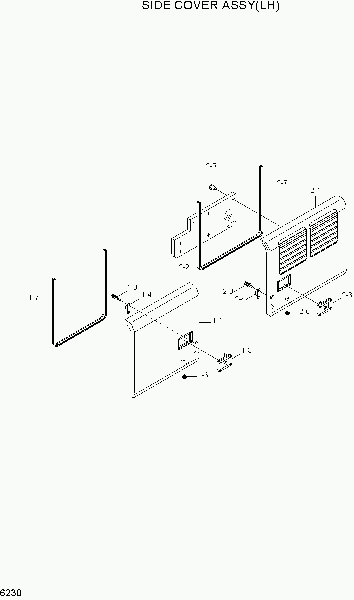 6230  SIDE COVER ASSY(LH)   Hyundai R210LC-7A