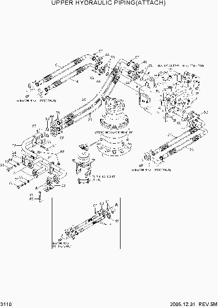 3110  UPPER HYDRAULIC PIPING(ATTACH)   Hyundai R210NLC-7