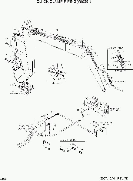 3450  QUICK CLAMP PIPING(#0039-)   Hyundai R210NLC-7