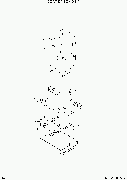 6130  SEAT BASE ASSY   Hyundai R210NLC-7