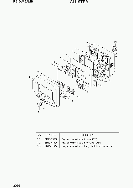 2085  CLUSTER   Hyundai R210W9AMH