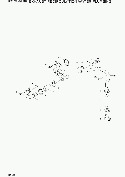 9180  EXHAUST RECIRCULATION WATER PLUMBING   Hyundai R210W9AMH