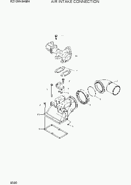 9330  AIR INTAKE CONNECTION   Hyundai R210W9AMH