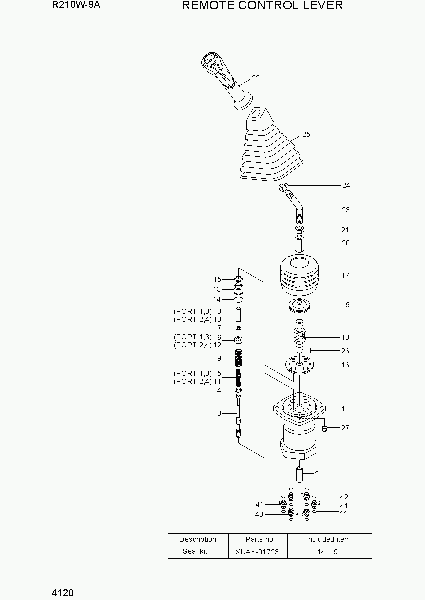 4120  REMOTE CONTROL LEVER(TYPE 1)   Hyundai R210W-9A