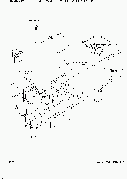 1100  AIR CONDITIONER BOTTOM SUB   Hyundai R220NLC-9A