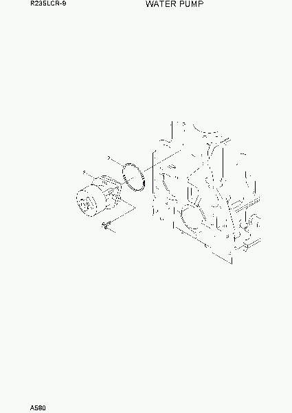 A580  Водяной насос экскаватора гусеничного Hyundai R235LCR-9
