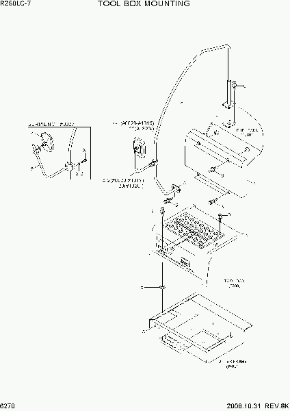 6270  TOOL BOX MOUNTING   Hyundai R250LC-7