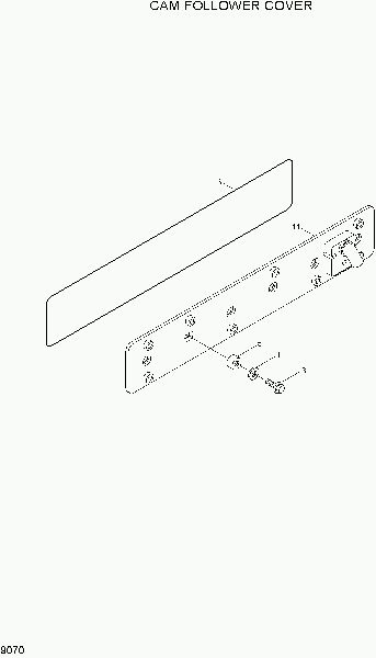 9070  CAM FOLLOWER COVER   Hyundai R250LC-7