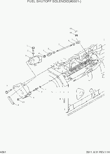 9211  FUEL SHOUTOFF VALVE(#0001-)   Hyundai R250LC-7