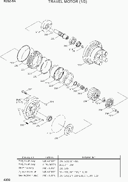 4300  TRAVEL MOTOR (1/3)   Hyundai R25Z-9A
