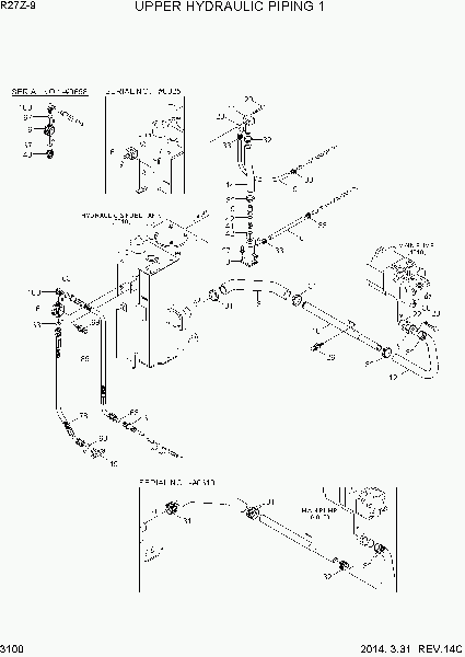 3100  UPPER HYDRAULIC PIPING 1   Hyundai R27Z-9