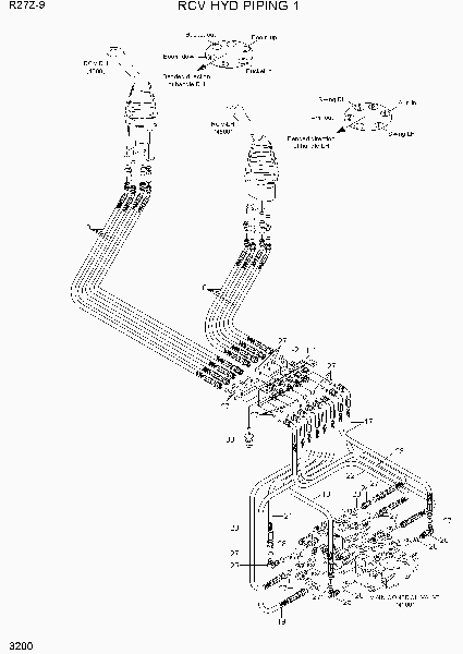 3200  RCV HYD PIPING 1   Hyundai R27Z-9