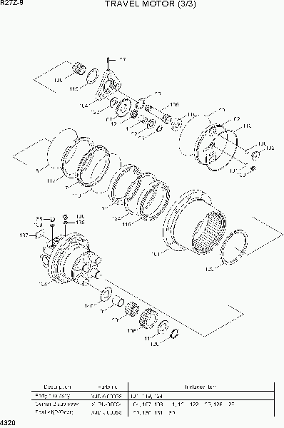 4320  TRAVEL MOTOR (3/3)   Hyundai R27Z-9