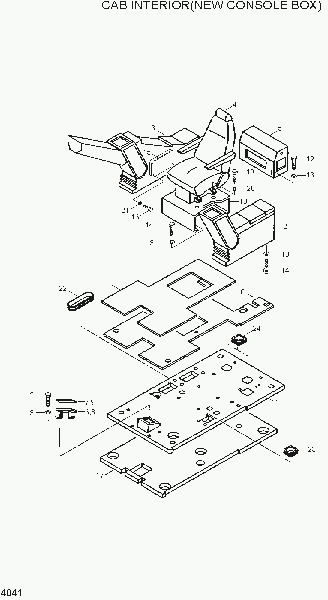 4041  CAB INTERIOR(NEW CONSOLE BOX)   Hyundai R280LC