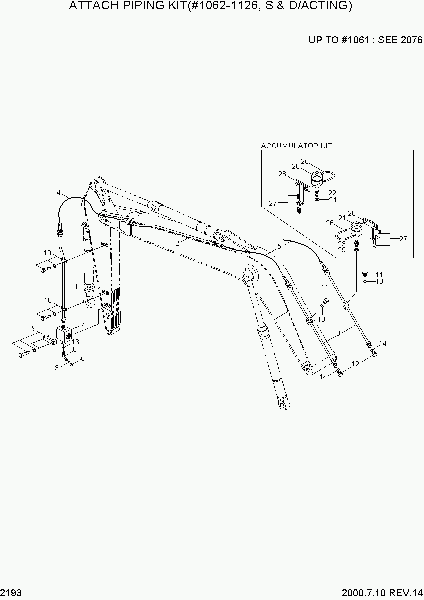 2193  ATTACH PIP KIT(#1062-1126, S & D/ACTING) экскаватора гусеничного Hyundai R290LC-3