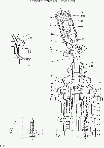 2111  REMOTE CONTROL LEVER(RH)   Hyundai R290LC