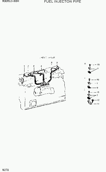 9270  FUEL INJECTION PIPE   Hyundai R300LC-9SH