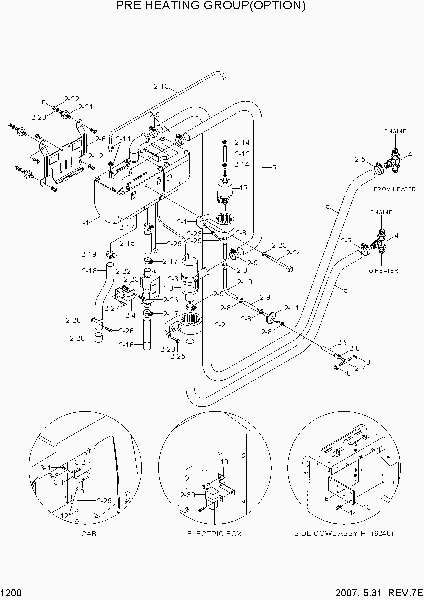 1200  PRE HEATING GROUP(OPTION)   Hyundai R305LC-7