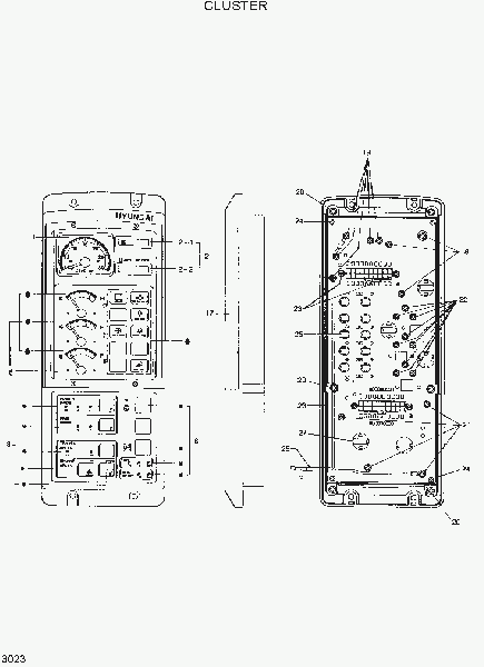 3023  CLUSTER   Hyundai R320LC