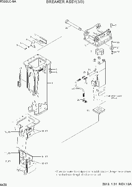 4420  BREAKER ASSY(3/3)   Hyundai R330LC-9A