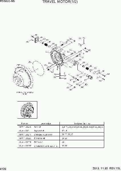 4120  TRAVEL MOTOR(1/2)   Hyundai R330LC-9S