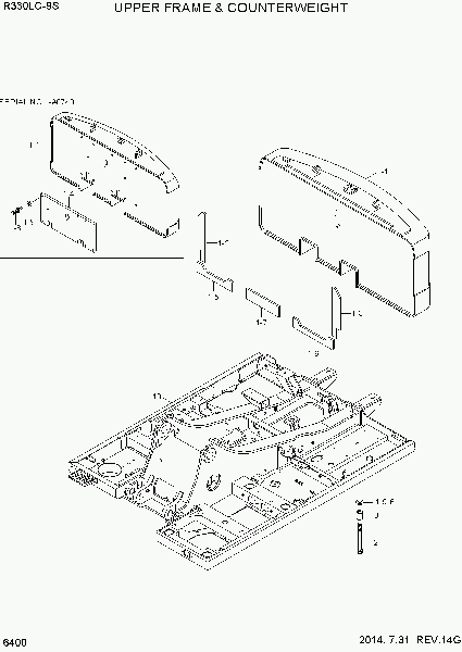 6400  UPPER FRAME & COUNTERWEIGHT   Hyundai R330LC-9S