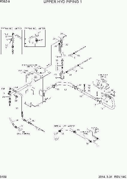 3100  UPPER HYD PIPING 1   Hyundai R35Z-9