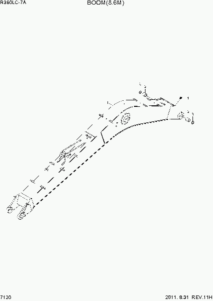 7120  BOOM(8.6M)   Hyundai R360LC-7A