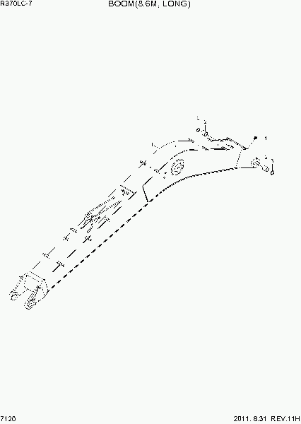 7120  BOOM(8.6M, LONG)   Hyundai R370LC-7
