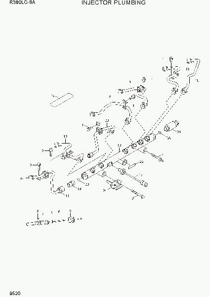 9520  INJECTOR PLUMBING   Hyundai R380LC-9A