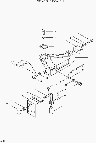 4081  CONSOLE BOX-RH   Hyundai R420/R450LC
