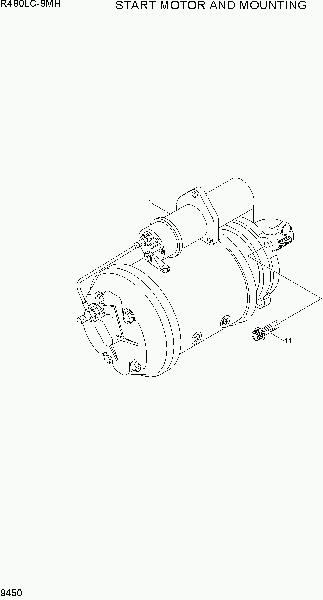 9450  START MOTOR AND MOUNTING   Hyundai R480LC-9MH