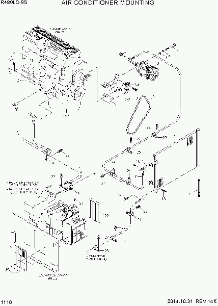 1110  AIR CONDITIONER MOUNTING   Hyundai R480LC-9S