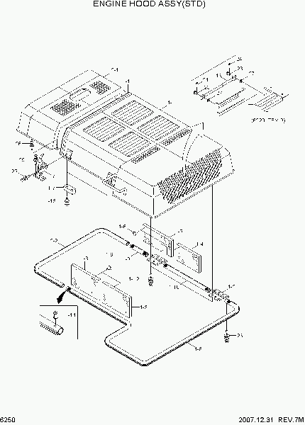 6250  ENGINE HOOD ASSY(STD)   Hyundai R500LC-7A
