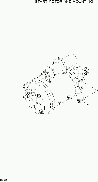 9450  START MOTOR AND MOUNTING   Hyundai R500LC-7A