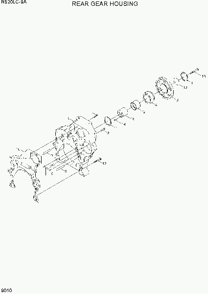 9010  REAR GEAR HOUSING   Hyundai R520LC-9A