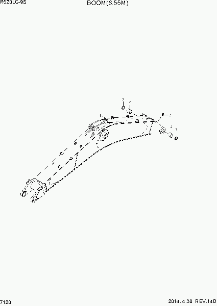7120  BOOM(6.55M)   Hyundai R520LC-9S