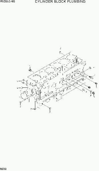 9030  CYLINDER BLOCK PLUBMING   Hyundai R520LC-9S