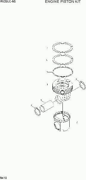 9410  ENGINE PISTON KIT   Hyundai R520LC-9S