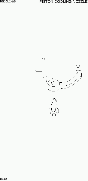 9430  PISTON COOLING NOZZLE   Hyundai R520LC-9S