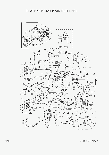 2050  PILOT HYD PIPING(-#0616, CNTL LINE)   Hyundai R55-3