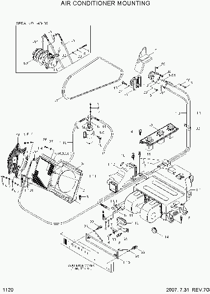 1120  AIR CONDITIONER MOUNTING   Hyundai R55-7